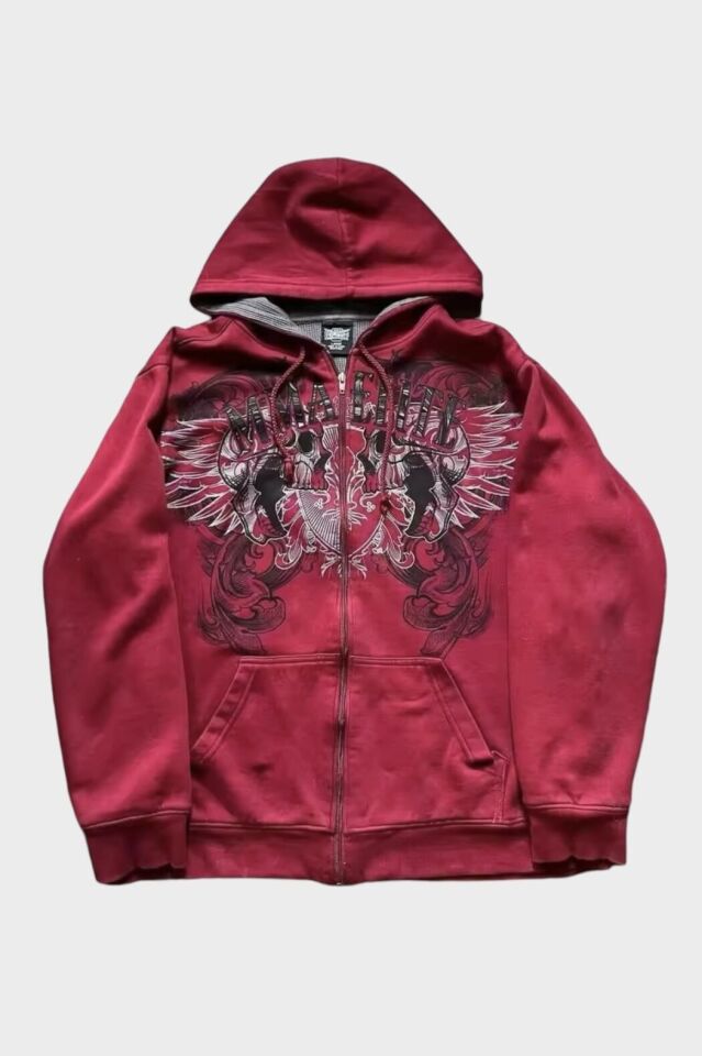 Kırmızı Y2K Vingate MMA Elite Kapüşonlu Hırka x6