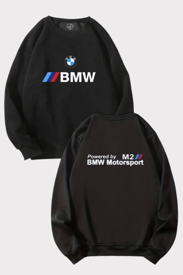 Siyah 3 İplik Şardonlu M2 Motorsport Sweatshirt x6