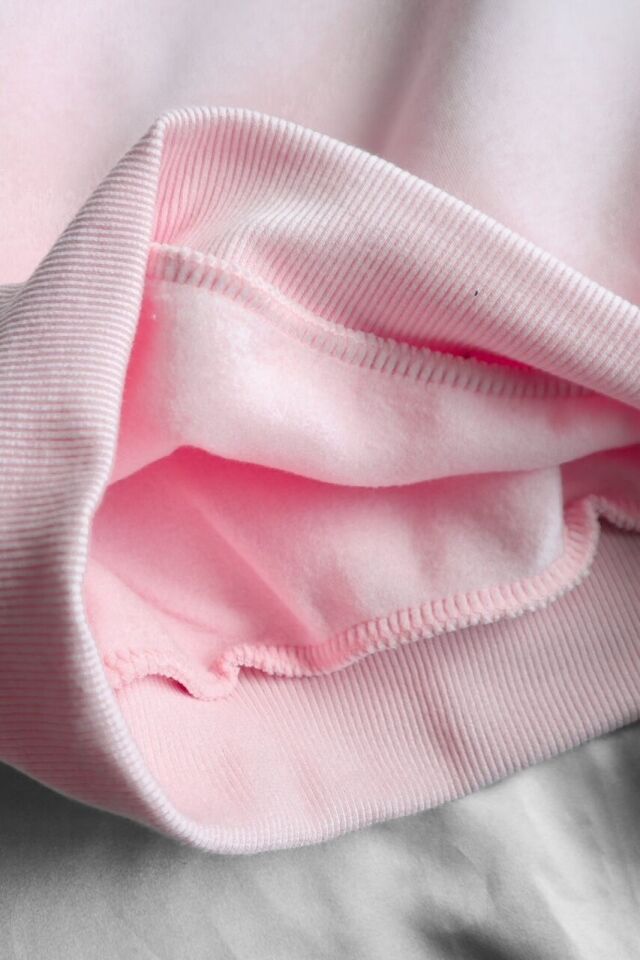Pembe Romantic Long Island 3 İplik Şardonlu Sweatshirt x6
