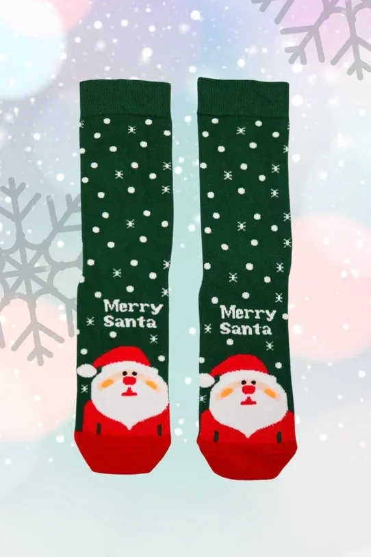 Yeşil Merry Santa Yılbaşı Çorap
